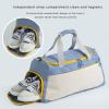 Gym Bag Workout Sports Bag,Sports Travel Bag Carry-on Bag with Shoe Compartment,Waterproof Overnight Bag Workout Bag for Travel Gym Blue view 4