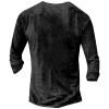 DMOYALA Mens Henley Shirts Cross Deep Grey Graphic Printed Long Sleeve Pullover Shirts 8Pcs Buttons Up Vintage V Neck Trendy Fall Hippie Streetwear Tees Top M view 2