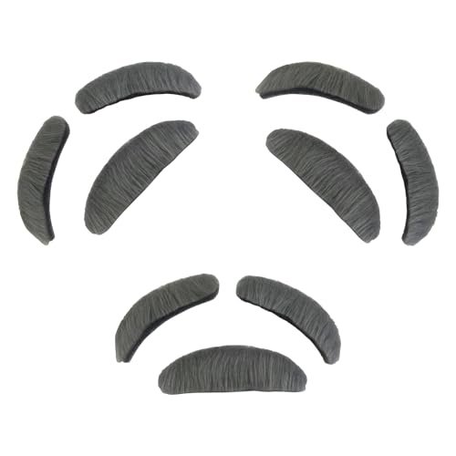 3 Sets Stick on Halloween Eyebrow and Beard Set Old Man Eyebrow and Mustache Set Old Man Gray Moustache and Eyebrows Set for Men Women, Gray