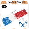 CREATCABIN 2Pcs Basketball Hoop Net Heavy Duty Basketball Frame Net Replacement Basketball Rim Accessories Woven Rope Red White Blue Ball Net Suitable for Outdoor Standard 12 Loops Basketball Hoop view 2