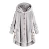 maisdgop Fleece Jacket Women Long Sleeve Sherpa Hooded Coats Winter Fall Warm Fuzzy Jackets Plus Size Button Plush Outerwear view 1