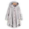 maisdgop Fleece Jacket Women Long Sleeve Sherpa Hooded Coats Winter Fall Warm Fuzzy Jackets Plus Size Button Plush Outerwear view 2