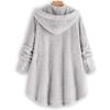 maisdgop Fleece Jacket Women Long Sleeve Sherpa Hooded Coats Winter Fall Warm Fuzzy Jackets Plus Size Button Plush Outerwear view 3