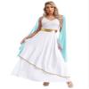 Agoky Womens Ancient Toga Dress Roman Queen Greek Princess Cosplay Role Play Outfits for Halloween Light Blue Large view 1