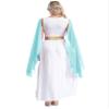Agoky Womens Ancient Toga Dress Roman Queen Greek Princess Cosplay Role Play Outfits for Halloween Light Blue Large view 2