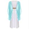 Agoky Womens Ancient Toga Dress Roman Queen Greek Princess Cosplay Role Play Outfits for Halloween Light Blue Large view 4