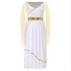 Agoky Womens Ancient Toga Dress Roman Queen Greek Princess Cosplay Role Play Outfits for Halloween Champagne Small view 3