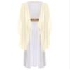 Agoky Womens Ancient Toga Dress Roman Queen Greek Princess Cosplay Role Play Outfits for Halloween Champagne Small view 4