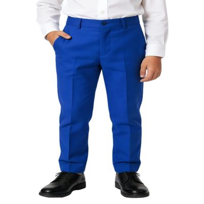 YuanLu Boys' Pants Tuxedo School Uniform Pant for Wedding Boys Dress Pants Royal Blue Size 12