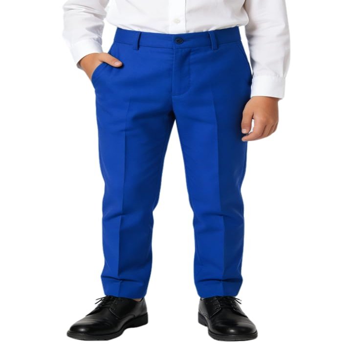 YuanLu Boys' Pants Tuxedo School Uniform Pant for Wedding Boys Dress Pants Royal Blue Size 12