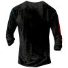 DMOYALA Mens Henley Shirts Wolf Blue Red Graphic Printed Long Sleeve Pullover Shirts 8Pcs Buttons Up Vintage V Neck Trendy Fall Hippie Streetwear Tees Top view 2
