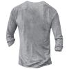 DMOYALA Mens Henley Shirts Flag A Grey Graphic Printed Long Sleeve Pullover Shirts 8Pcs Buttons Up Vintage V Neck Trendy Fall Hippie Streetwear Tees Top view 2