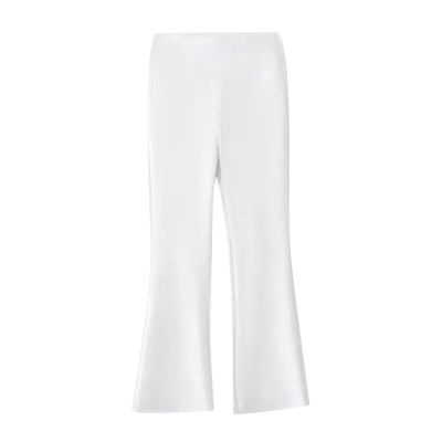 Kids Girls Flare Leggings High Waisted Bell Bottoms Active ootcut Yoga Pants Slim Fit Solid Dance (White, 5-6 Years)
