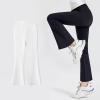 Kids Girls Flare Leggings High Waisted Bell Bottoms Active ootcut Yoga Pants Slim Fit Solid Dance (White, 5-6 Years) view 2