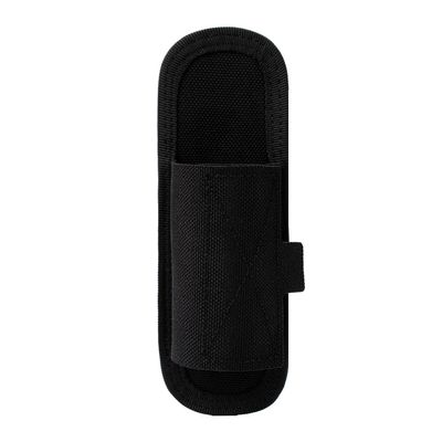 TACNEX Compact Tactical Flashlight Holster Duty Belt Flash Light Pouch MOLLE Vest Backpack Light Holder Adjustable Torch Carrier Stretchable Light Sheath fit 1"-1.25" Barrel Dia Vertical Carry BK