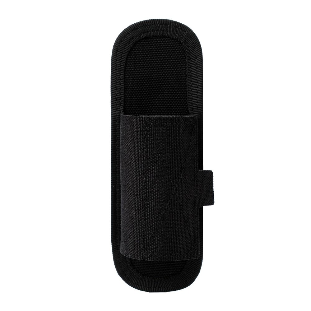 TACNEX Compact Tactical Flashlight Holster Duty Belt Flash Light Pouch MOLLE Vest Backpack Light Holder Adjustable Torch Carrier Stretchable Light Sheath fit 1"-1.25" Barrel Dia Vertical Carry BK