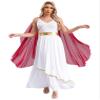 Agoky Womens Ancient Toga Dress Roman Queen Greek Princess Cosplay Role Play Outfits for Halloween Burgundy Small view 1