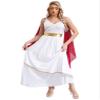 Agoky Womens Ancient Toga Dress Roman Queen Greek Princess Cosplay Role Play Outfits for Halloween Burgundy Small view 3