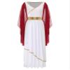 Agoky Womens Ancient Toga Dress Roman Queen Greek Princess Cosplay Role Play Outfits for Halloween Burgundy Small view 4