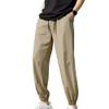 Mens Quick Drying Hiking Pants Ice Silk Running Athletic Jogger Pants Lightweight Breathable Lantern Trousers (Khaki,XXL) view 1