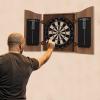 AGULIUM Dartboard and Cabinet Sets Stadium Cabinet Sisal Dart Board for Adults Dart Board Cabinet Set with 1 Dartboard 1 Cabinet 6 Darts and Scoreboard for Home Clubs Offices(Brown) view 2