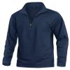 KEFITEVD 1/4 Zip Pullover Mens Long Sleeve Thermal Shirts Fleece Quarter Zip Sweatshirts Lightweight Golf Sweaters Navy S view 1