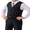 Visaccy Boys Vests for Big Kids - Formal Suits Tuxedo Wedding Party Boy Black Suit Vest Size 18 view 3