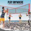 ZEALFEEL 4 Square Volleyball Game Set, 3 Heights Adjustable 4-Way Volleyball Net with Vollyball, Pump, Carry Bag, Hammer, 14 FT 4 Person Net for Backyard Beach Lawn, Great for Family Fun view 2