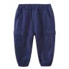 Toddler Baby Boys Pull on Cargo Pants Khaki Joggers Sweatpants Stretch Quick ry School niform (Navy, 18-24 Months) view 1