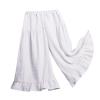 Toddler Baby Girls Wide Leg Palazzo Pants Flowy Ruffle Wrinkled Cotton Pants Loung Culottes (White, 12-18 Months) view 1