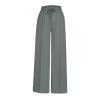 Deals of The Day Deals Lightning Today Prime,Womens Linen Pants High Waisted Wide Leg Baggy Boho Sweatpants Comfy Cotton Lounge Beach Trousers with Pockets,Grey,Medium view 4