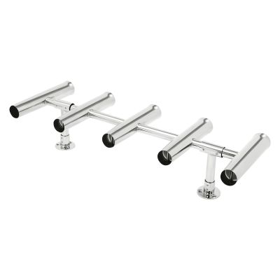 CRYBY 5-Tube Fishing Rod Holder, Stainless Steel Fishing Rod Rack Deck Mount Boat Organizer Tube Rod Holder, Vertical Fishing Pole Holder Boat Fishing Rod Holder Fishing Console Boat T Top Rod Bracket