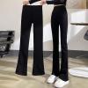 Kids Girls Flare Leggings High Waisted Bell Bottoms Active ootcut Yoga Pants Slim Fit Solid Dance (Black, 4-5 Years) view 2