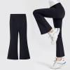 Kids Girls Flare Leggings High Waisted Bell Bottoms Active ootcut Yoga Pants Slim Fit Solid Dance (Black, 4-5 Years) view 3