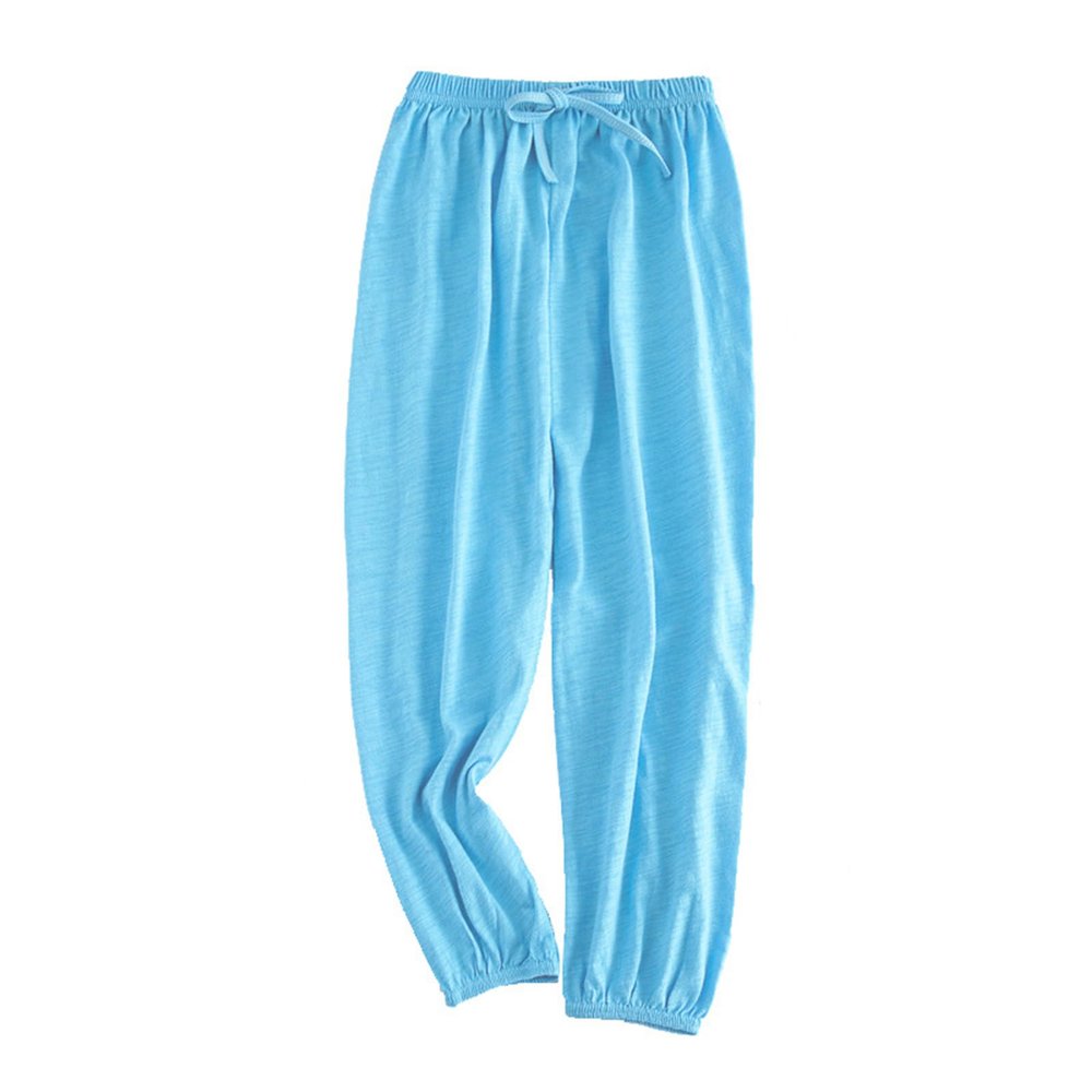 Boys Girls Long loomers Basic Harem Pants Solid Loose Elastic Waist Joggers Sweatpants Loung (Light Blue, 8-9 Years)