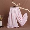Toddler Baby Girls Wide Leg Palazzo Pants Flowy Ruffle Wrinkled Cotton Pants Loung Culottes Solid (Pink, 12-18 Months) view 2