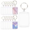 SOFPLATE 50Pcs Acrylic Photo Frame Keychain Bulk Picture Keychain Blanks 2.2x1.6Inch Clear Rectangle Acrylic Photo Frame Snap-in Blank Keychain with Split Key Rings for Crafting DIY Keychains Making view 1