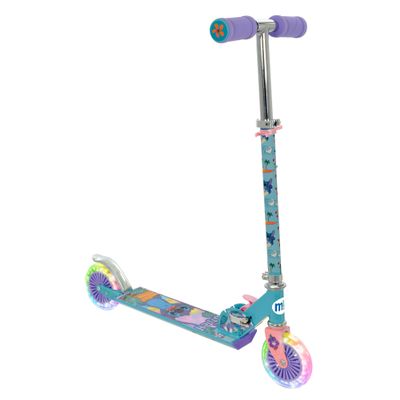 Disney Stitch Scooter for Girls and Boys | Folding Inline 2 Wheel Kids Scooter with Light Up Wheels l Adjustable Height - Age 5+