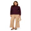 Adrianna Papell Diffusion Women's Mock Neck Step Hem Sweater, Plum, XL view 4