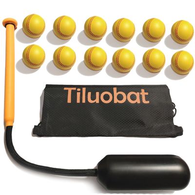 Tiluobat The Yellow Baseball Rope Swing Training bat Comes with 12 Training Balls and 1 bat