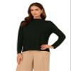 Adrianna Papell Diffusion Women's Mock Neck Step Hem Sweater, Hunter, L view 1