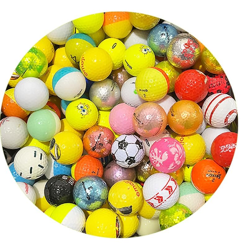 LostGolfBalls - 48 Novelty Golf Ball Mix, Recycled & Used Golf Balls in Mint Condition, AAAAA Quality Mix of Sports, Funny, Patriot, and so Many More!