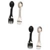 Anneome 2sets Practical Camping Cutlery Spork for Outdoor Multifunctional Outdoor Tool Lightweight Compact 2pcs*2 view 1