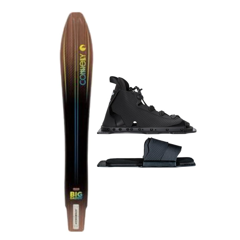 Connelly Big Daddy Waterski, Swerve Lace-Adjustable Front Binding with Rear Toe Plate, (one Size fits Most)