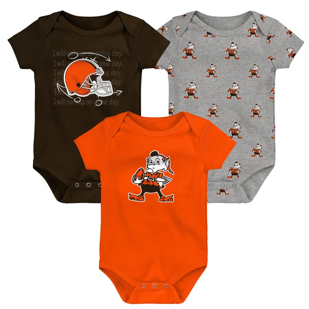 Outerstuff Newborn & Infant Cleveland Browns Team Starter 3-Pack Bodysuit Set