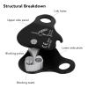 Yctze Climbing Rope Grab Self Locking, Aluminum Alloy Ascender Fall, Rope Grip Clamp Stopper for Rock Mountaineering, Caving, HighAltitude Work (Black) view 3