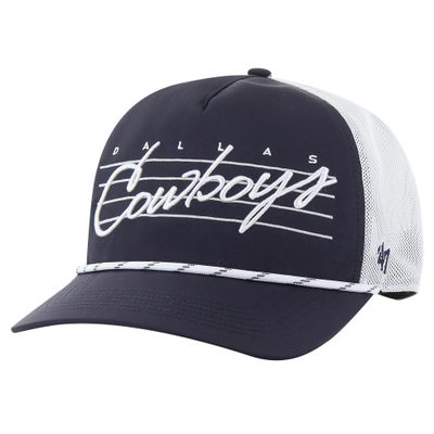 47 Men's Navy/White Dallas Cowboys Downburst Relaxed Hitch Trucker Adjustable Hat