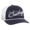 47 Men's Navy/White Dallas Cowboys Downburst Relaxed Hitch Trucker Adjustable Hat view 2