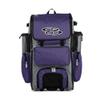 Boombah Rolling Superpack Baseball/Softball Gear Bag - 23-1/2" x 13-1/2" x 9-1/2" - BRSP2C23 Gray/Purple - Telescopic Handle - Holds 4 Bats - Wheeled Version view 1