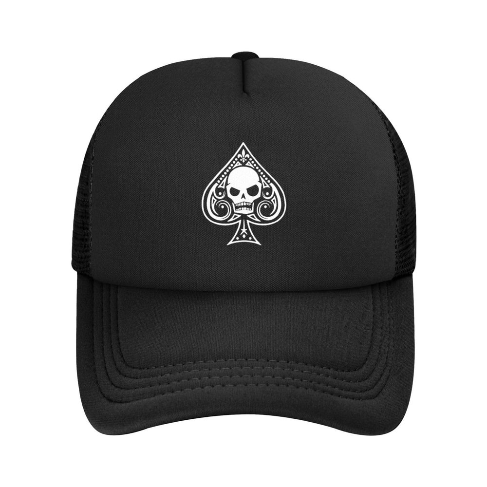 Poker Ace of Spades Travel Mesh Baseball Hat Truck Hat Sandwich Hat Outdoors Running Hat Black